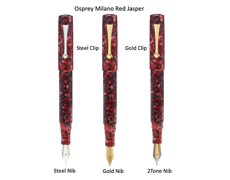 Red Jasper Milano Fountain Pen with Standard and Flex Nib Options