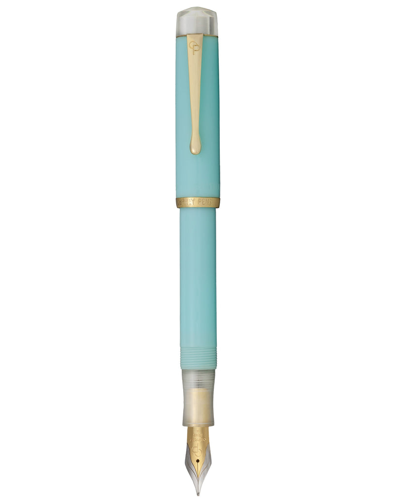 JoWo-compatible Aquamarine Blue Scholar - Clear ends (gold trim)
