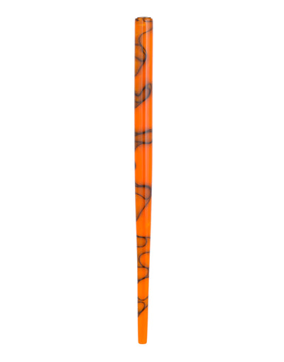 Straight Penholder -  Tiger Orange with Black Swirls