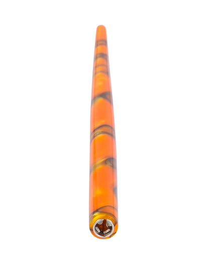 Straight Penholder -  Tiger Orange with Black Swirls