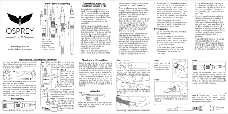 Osprey Pens Nib-Block Kit for easy maintenance of G nibs