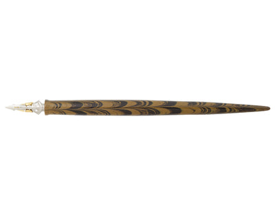 2-in-1 Oblique n Straight Penholder - OliveGreen-Black ripple ebonite
