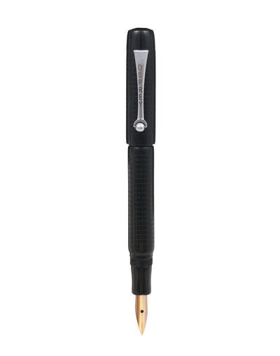 Black Chased (Ebonite) Milano Fountain Pen with Standard and Flex Nib Options