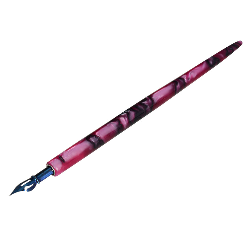 Straight Penholder -  Purple-Black Swirl - 6.75"