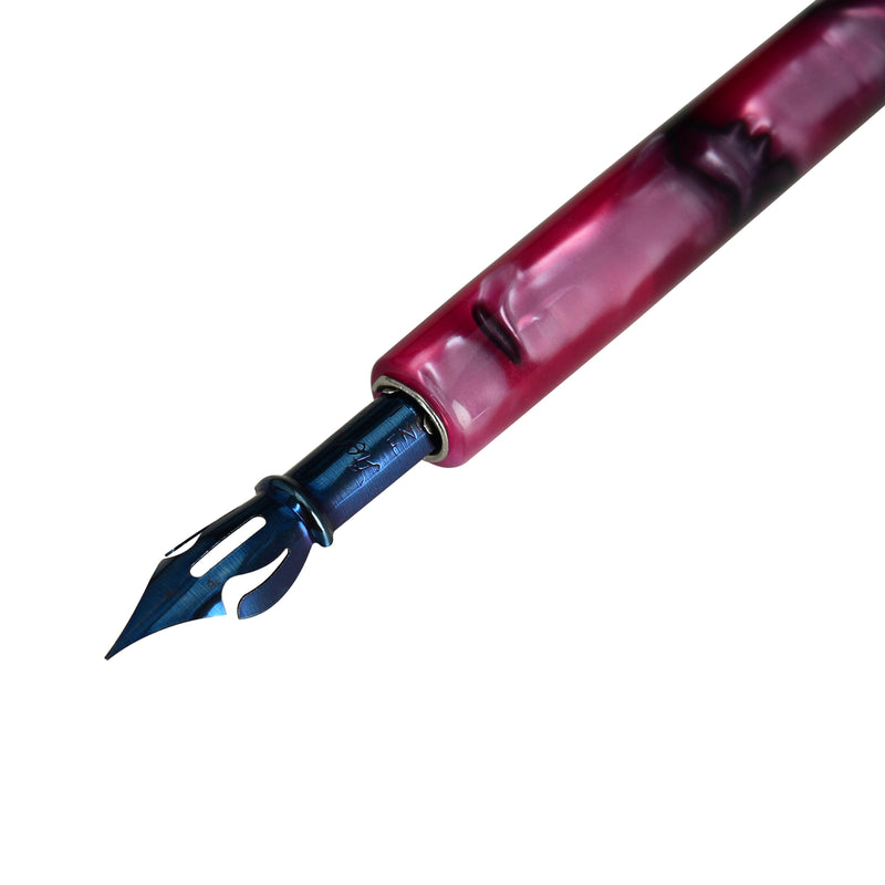 Straight Penholder -  Purple-Black Swirl - 6.75"