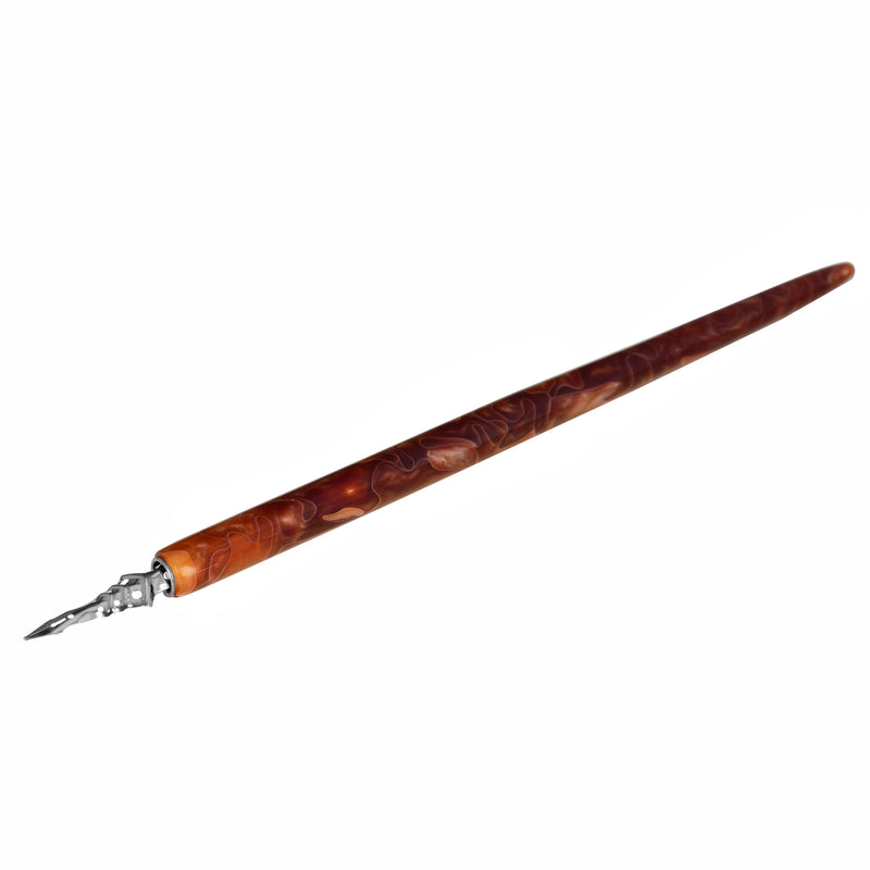 Straight Penholder -  Brown-Black Swirl - 6.75"