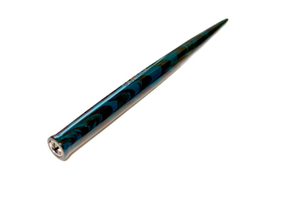 Straight Penholder - Blue-Black Ripple Ebonite