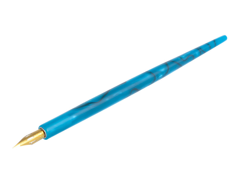 Straight Penholder  Blue-Black Swirl - 6.75"